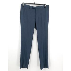 SOUL OF LONDON Men's Dress Pants 38R Navy Blue Flat Front Stretch NWOT